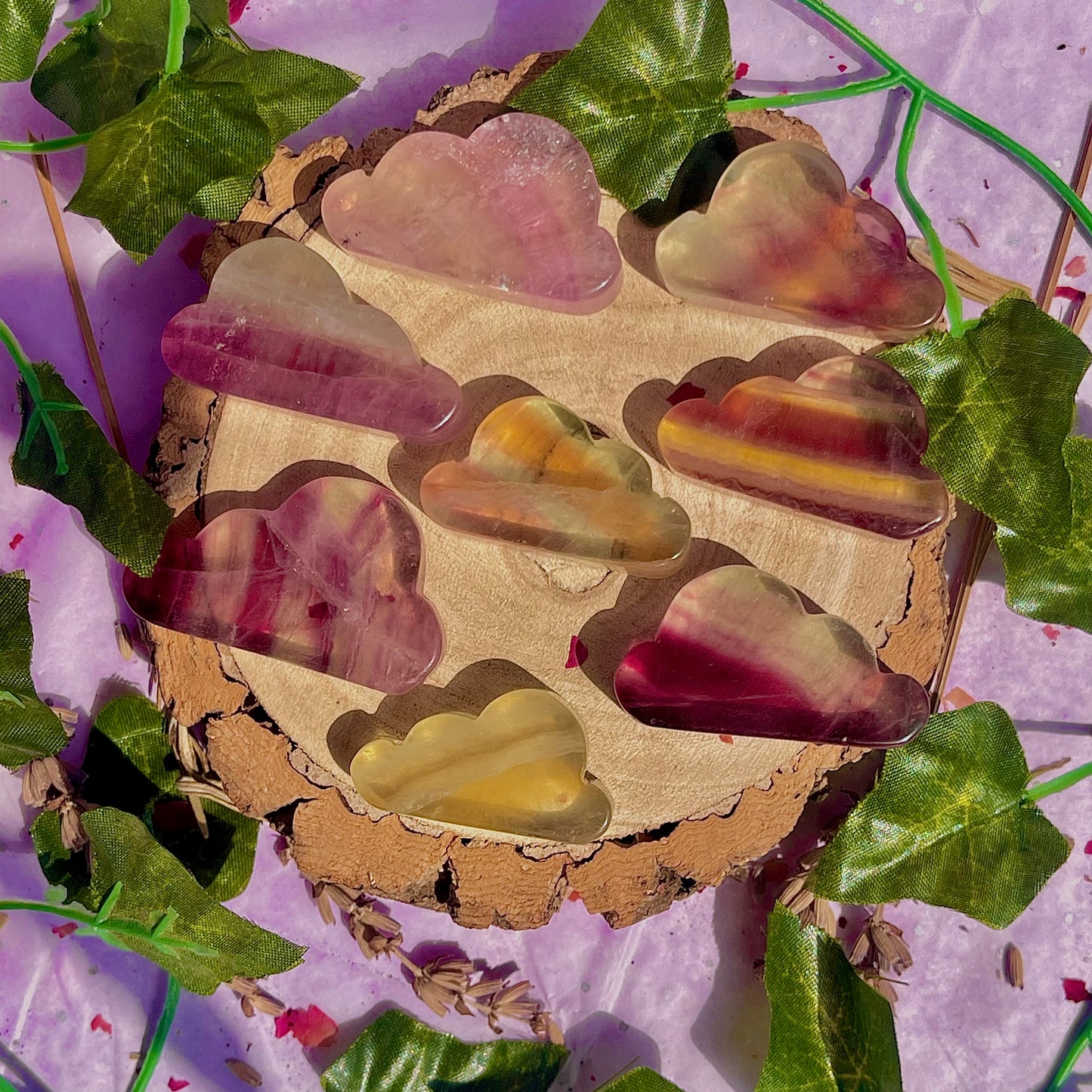 candy rainbow fluorite cloud carvings ~ intuitively chosen