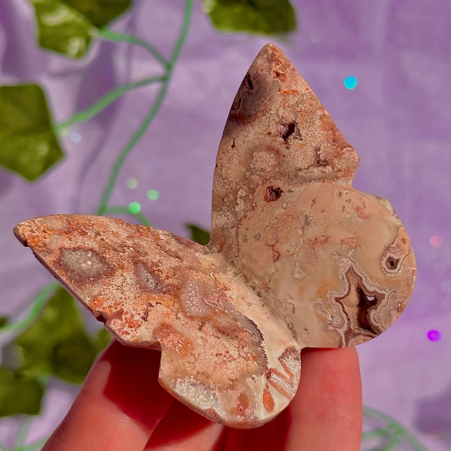 indonesian rare pink lace agate butterflies, self standing ~ choose your own