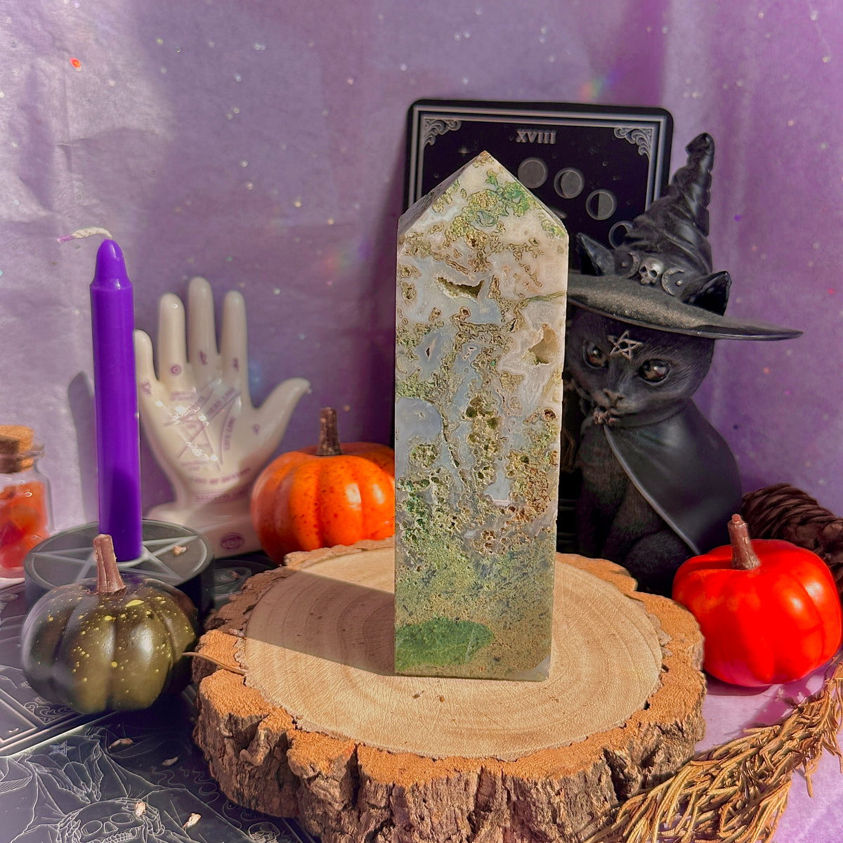 moss agate chunky tower