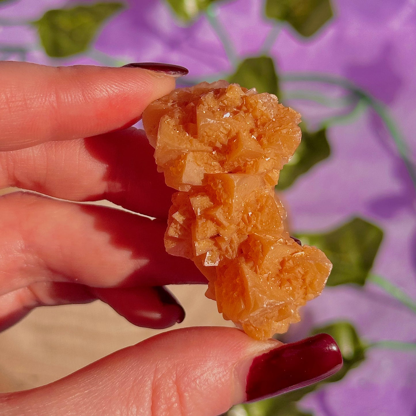 orange calcite specimen cluster B