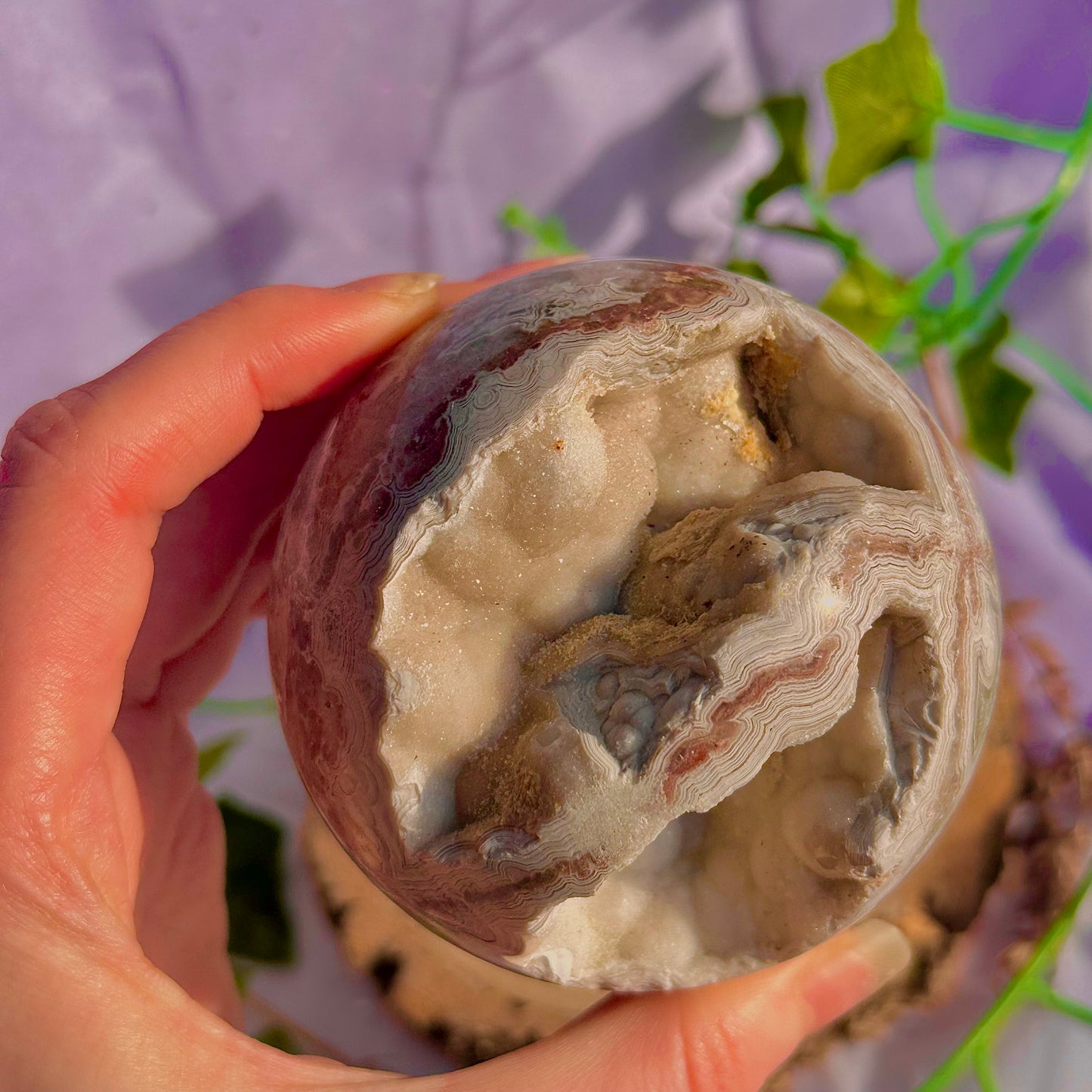 druzy crazy lace agate sphere ~ 546g