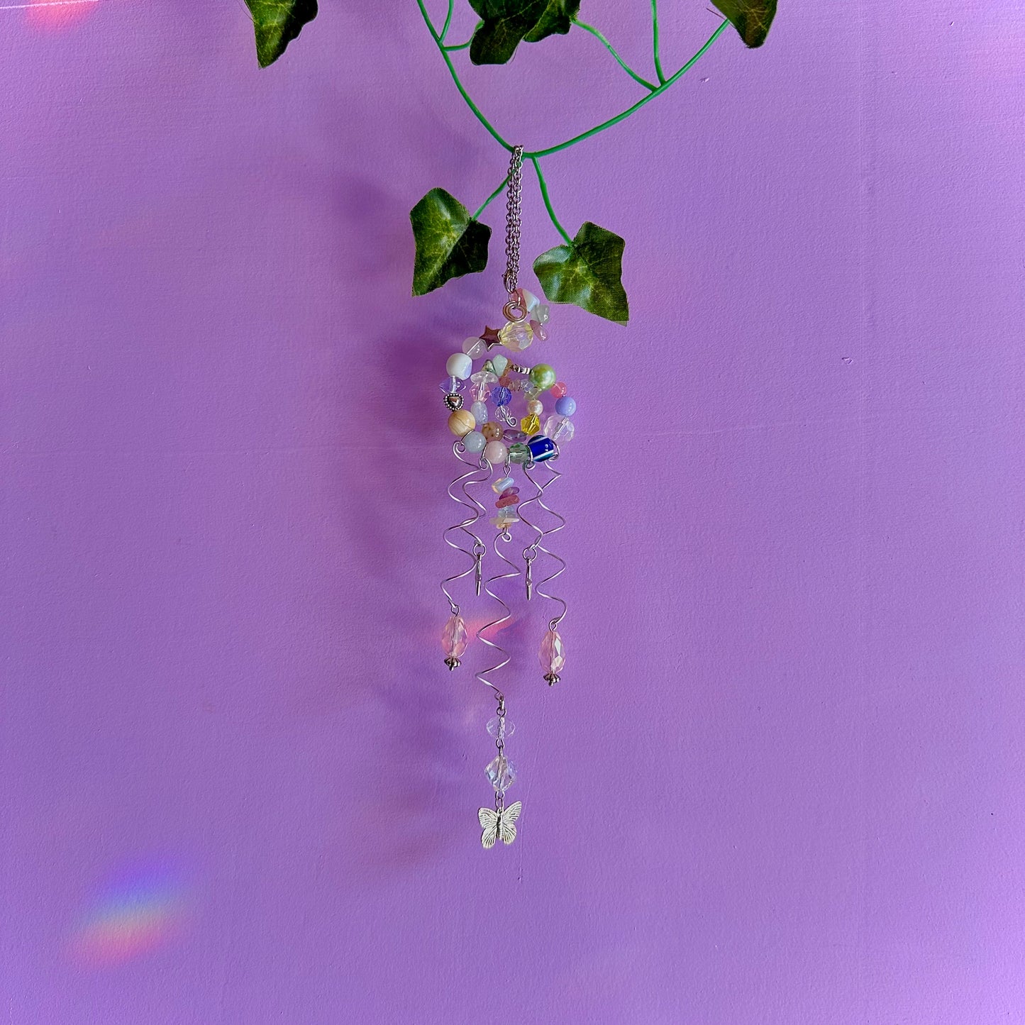 pastel jelly fish spiral suncatcher