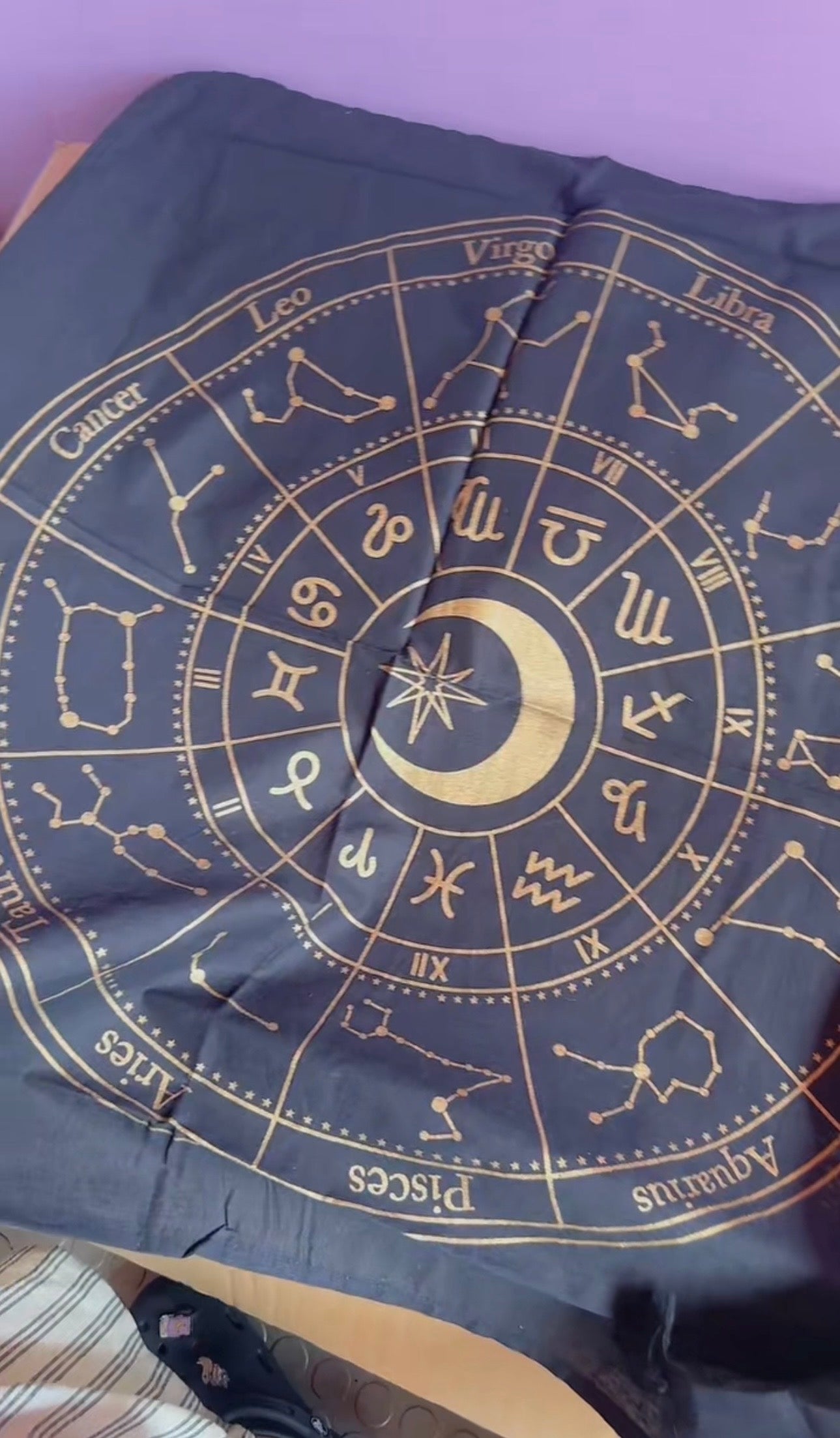 astrology wheel cotton altar cloth