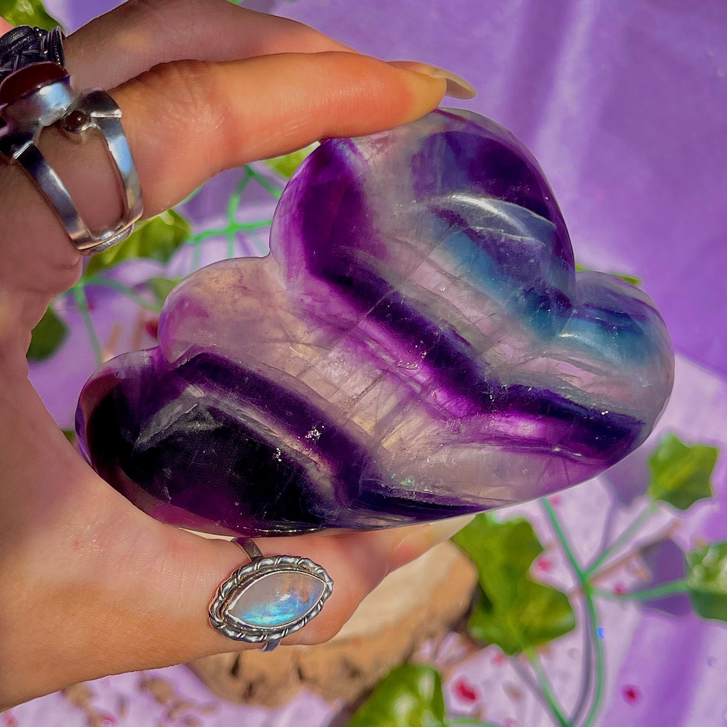rainbow fluorite cloud bowl C