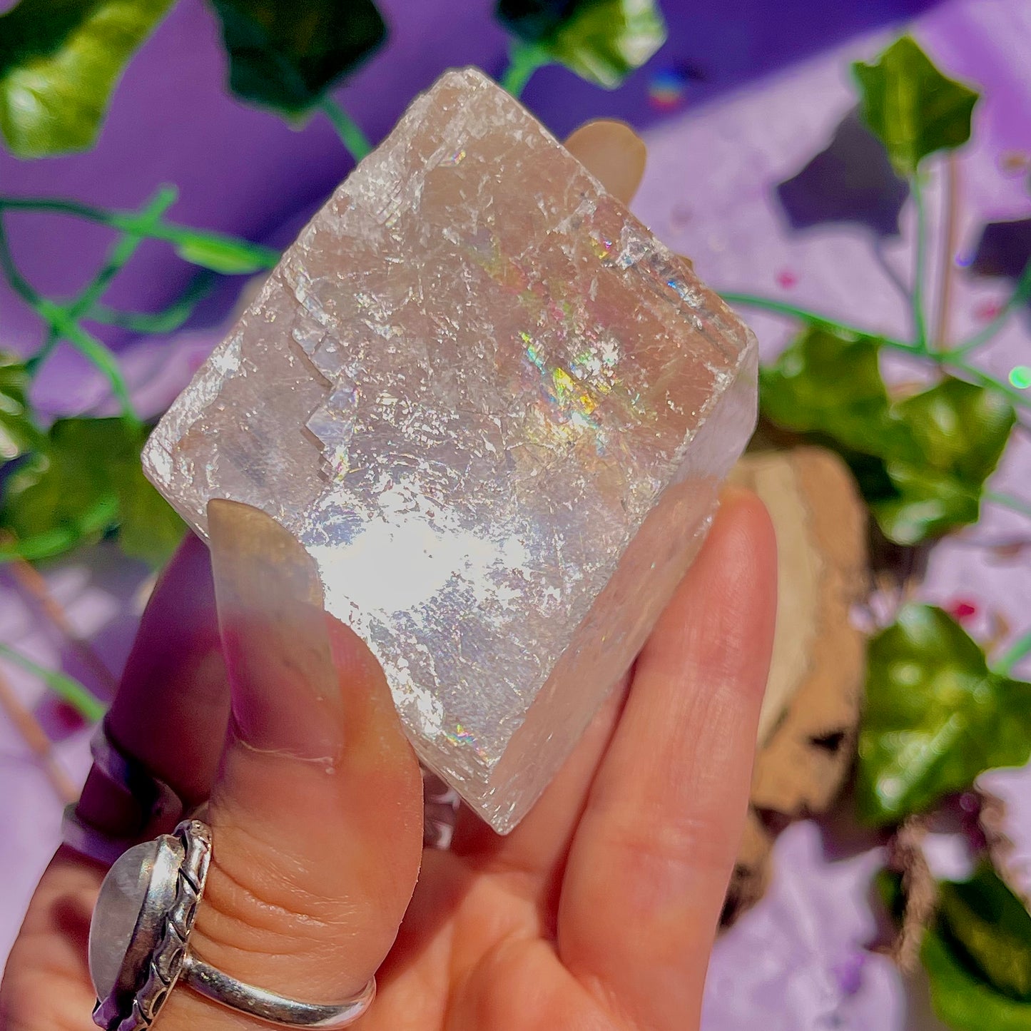 optical golden calcite natural rhombohedrons ~ medium