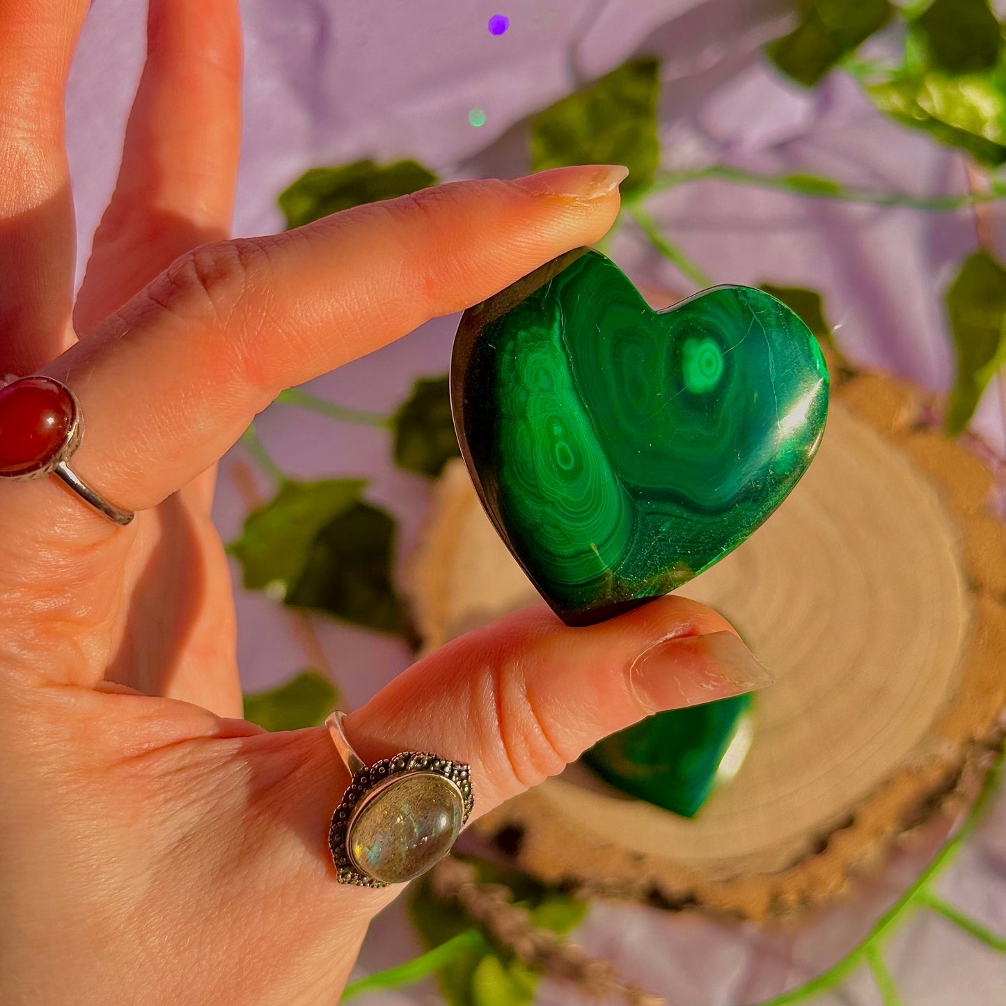 malachite heart carvings ~ intuitively chosen