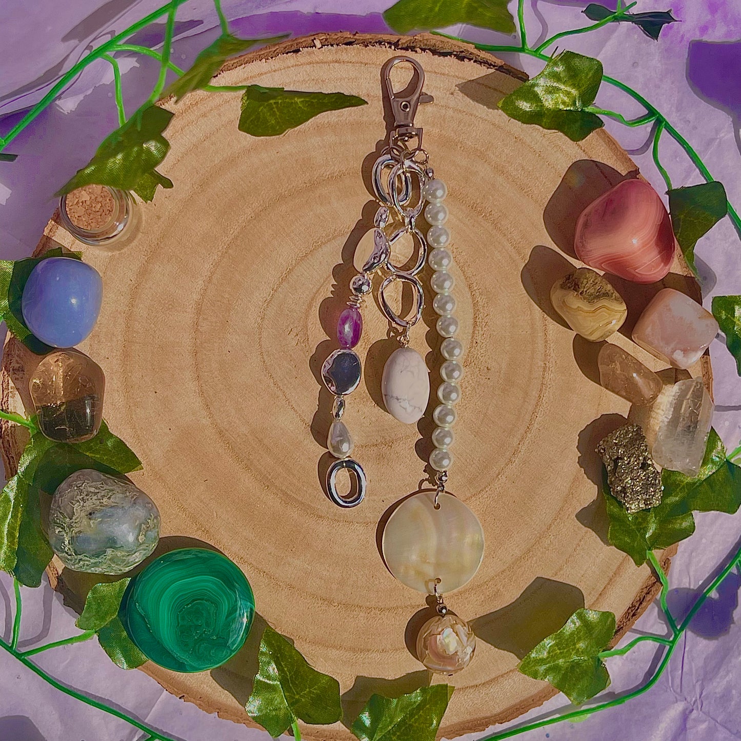 pearl bag charm / key ring
