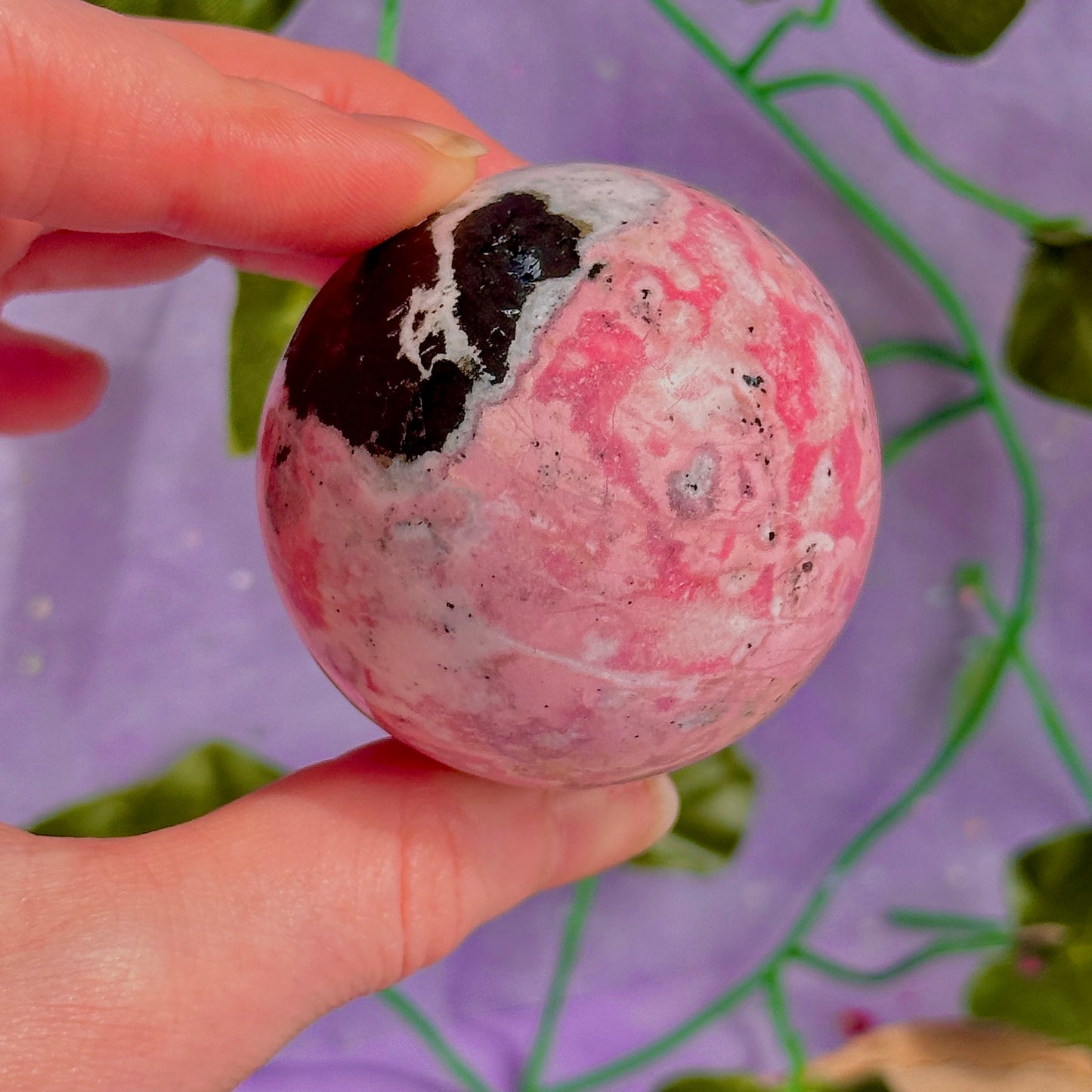 peruvian rhodonite sphere