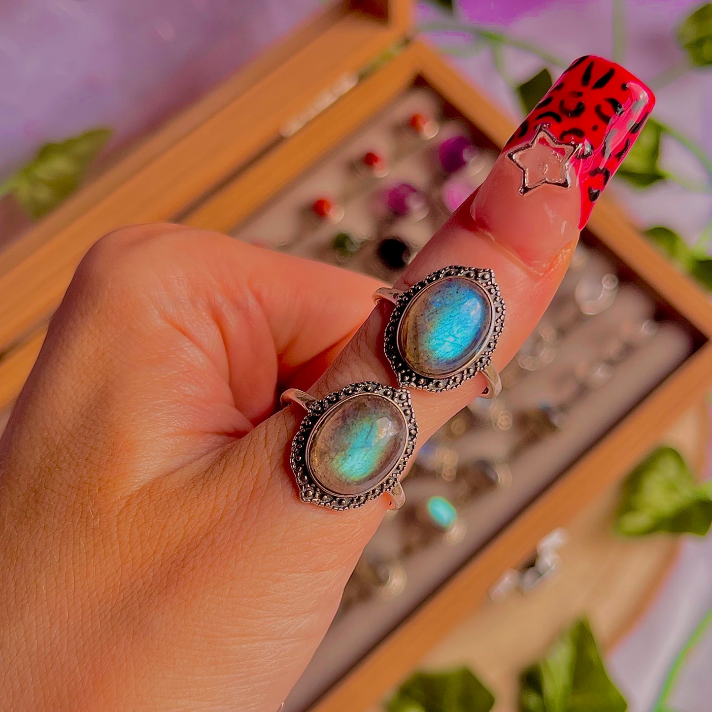 labradorite style A ~ 925 sterling silver adjustable rings / intuitively chosen