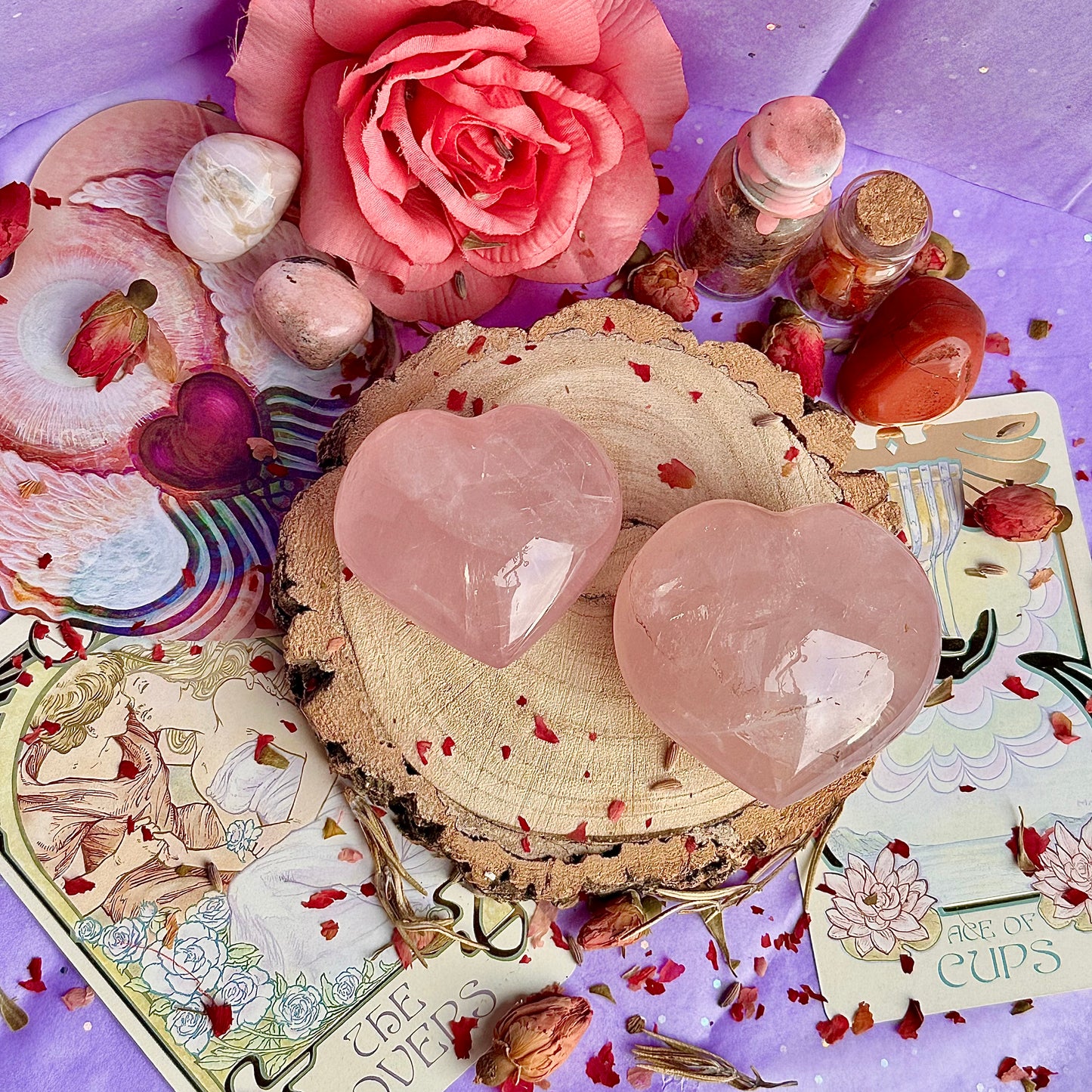Cœurs en quartz rose starlight asterism ~ choisissez le vôtre