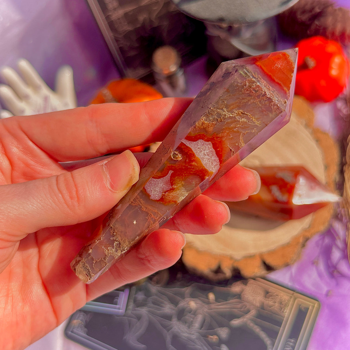 carnelian x moss agate generator wands ~ choose your own