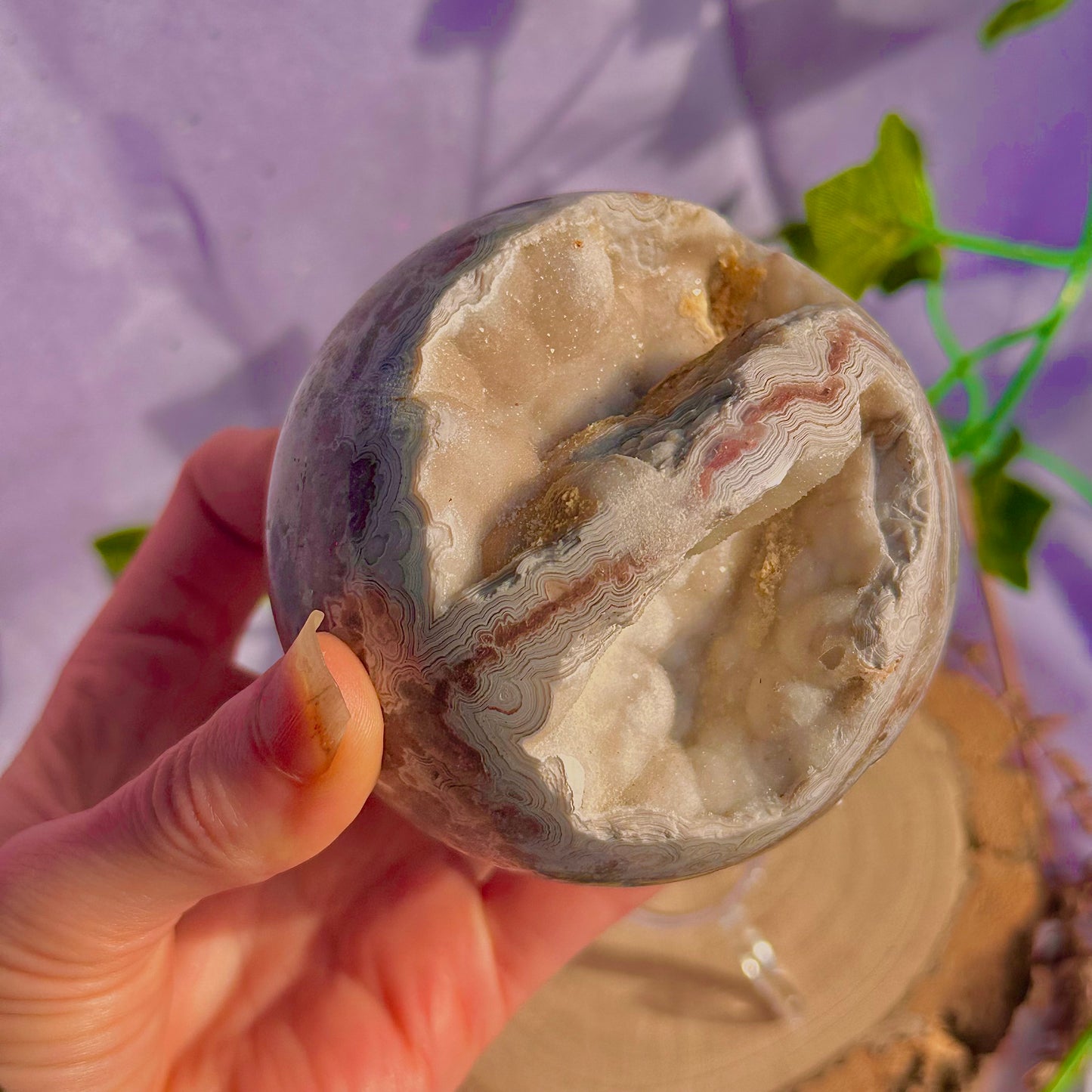 druzy crazy lace agate sphere ~ 546g