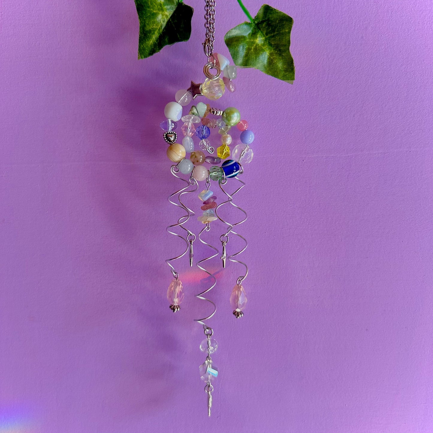 pastel jelly fish spiral suncatcher