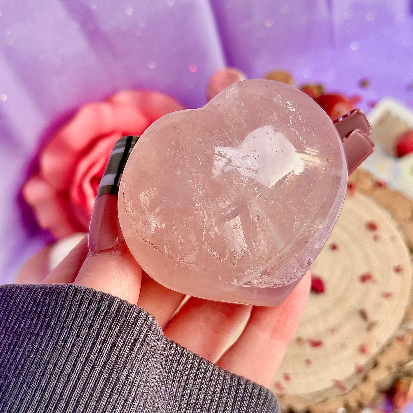 Cœurs en quartz rose starlight asterism ~ choisissez le vôtre