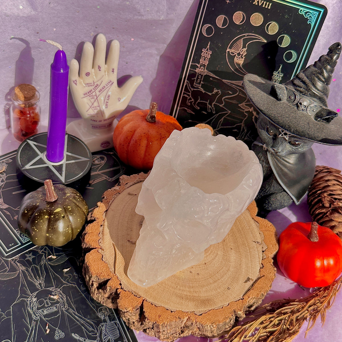 quartz skull bowl carving