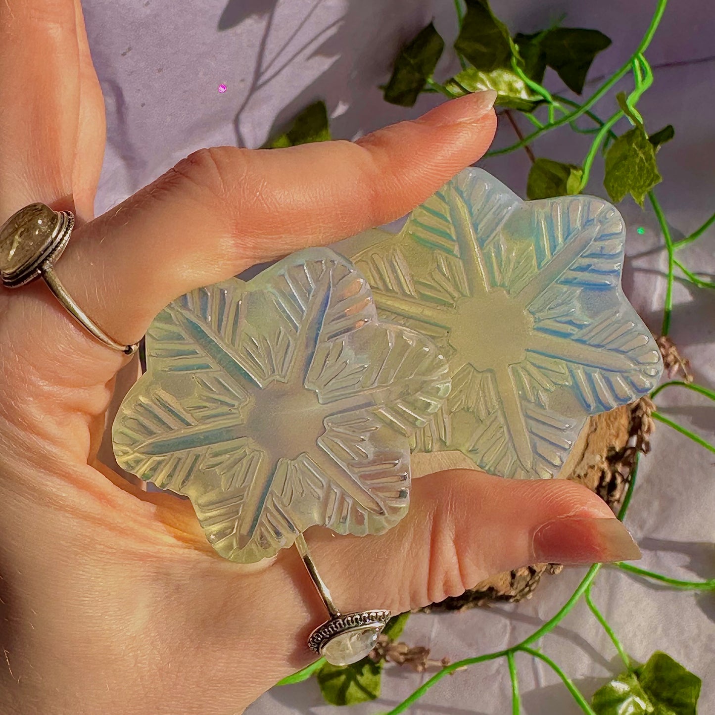 opalite snowman and snowflake carvings ~ choose your own