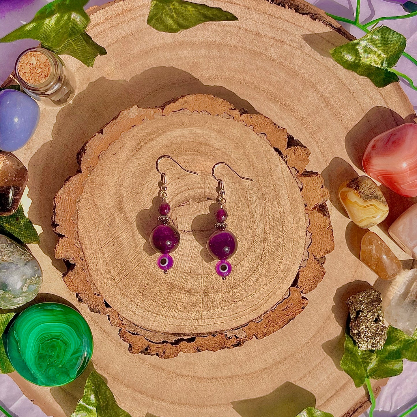 calm earrings ~ amethyst on 925 hooks