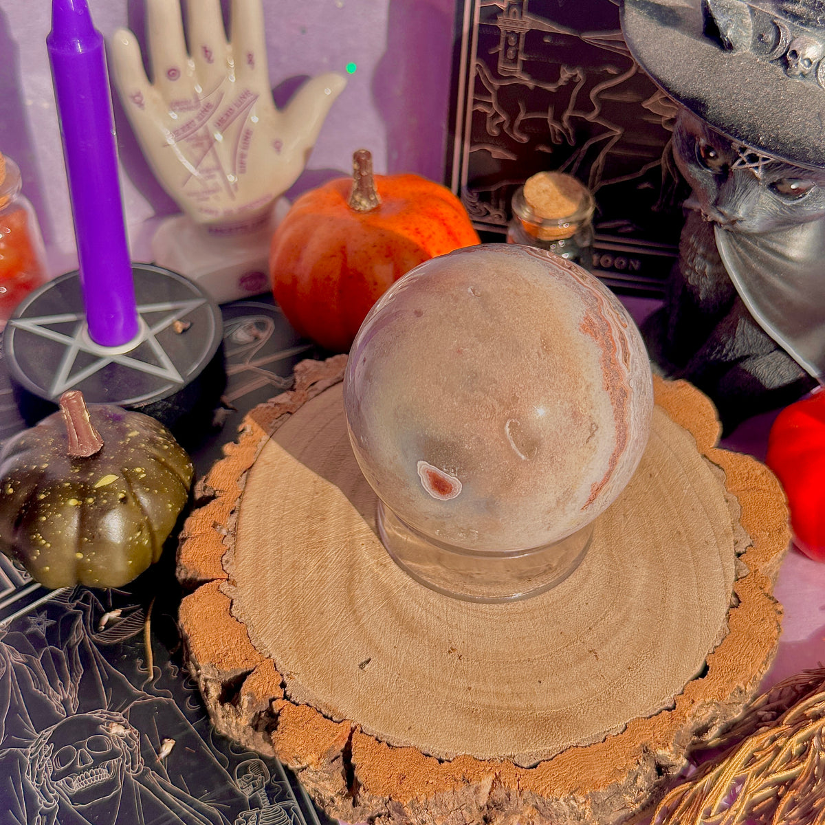 crazy lace agate sphere
