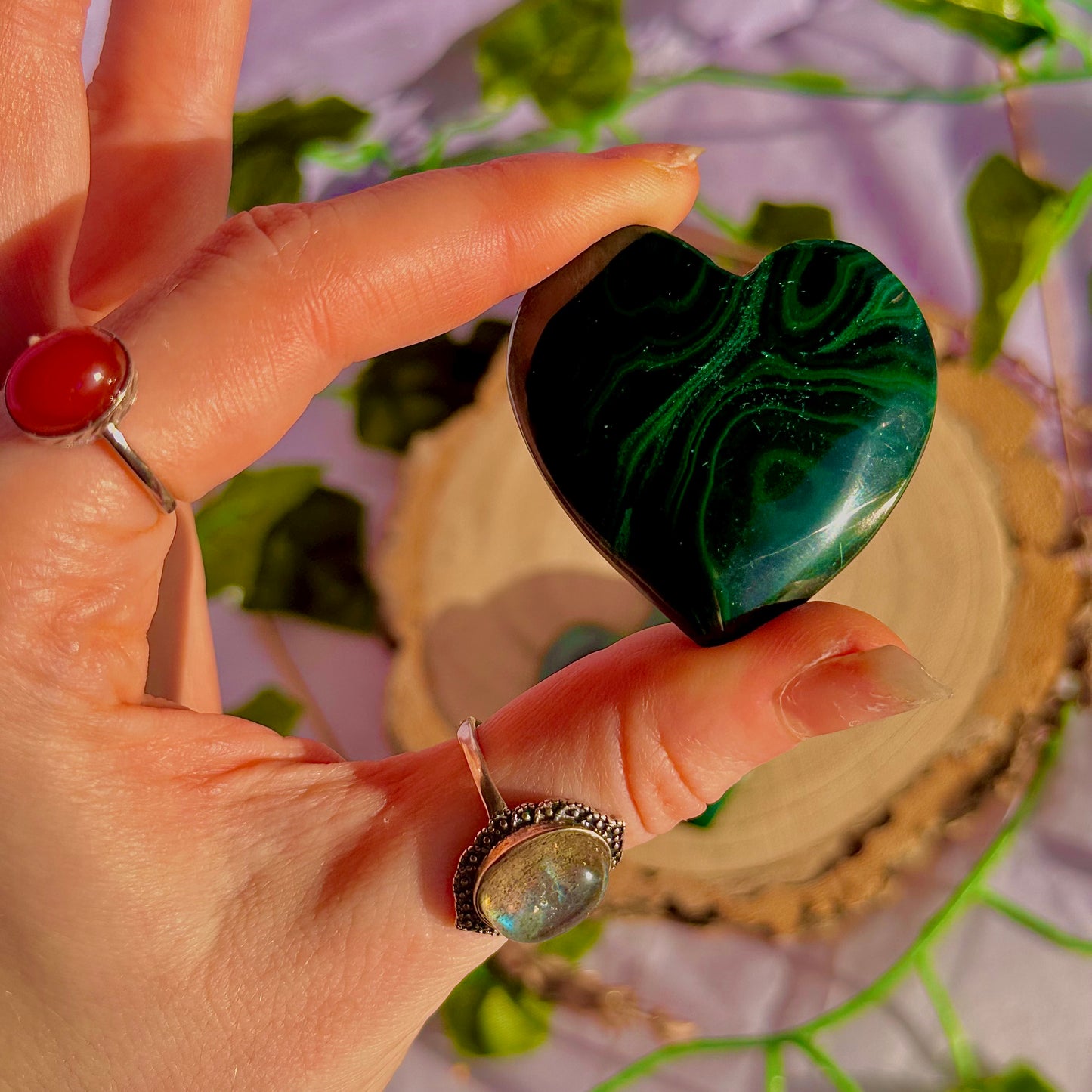 malachite heart carvings ~ intuitively chosen