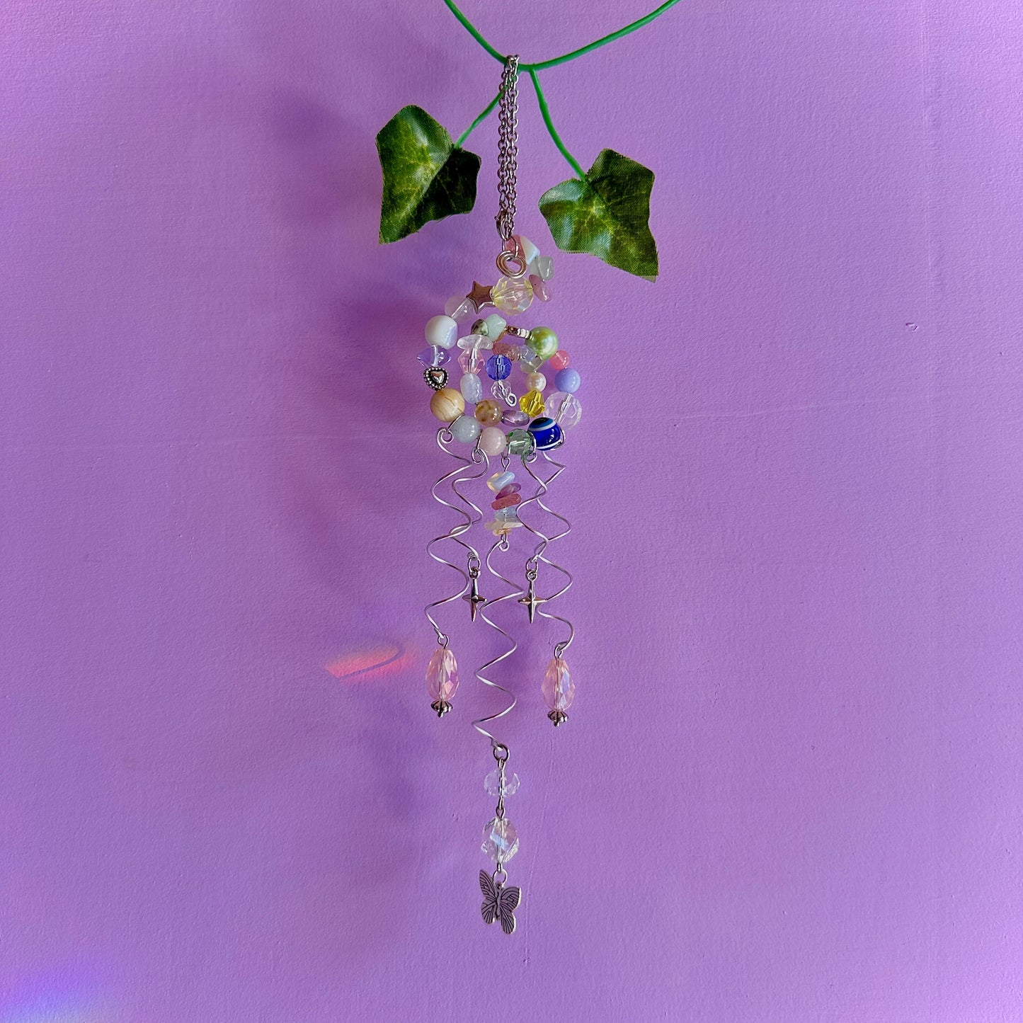 pastel jelly fish spiral suncatcher