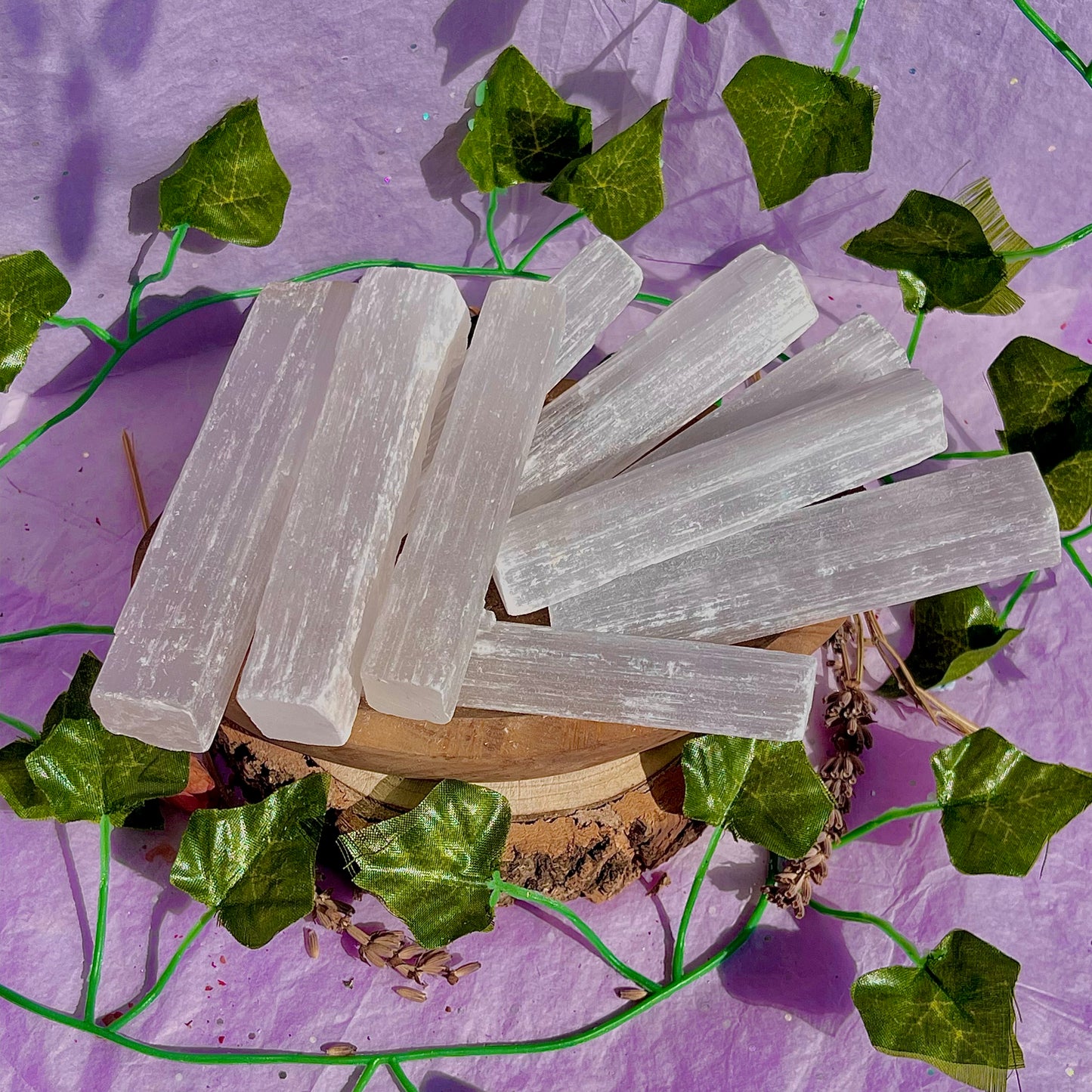 satin spar selenite medium wands (raw/rough)