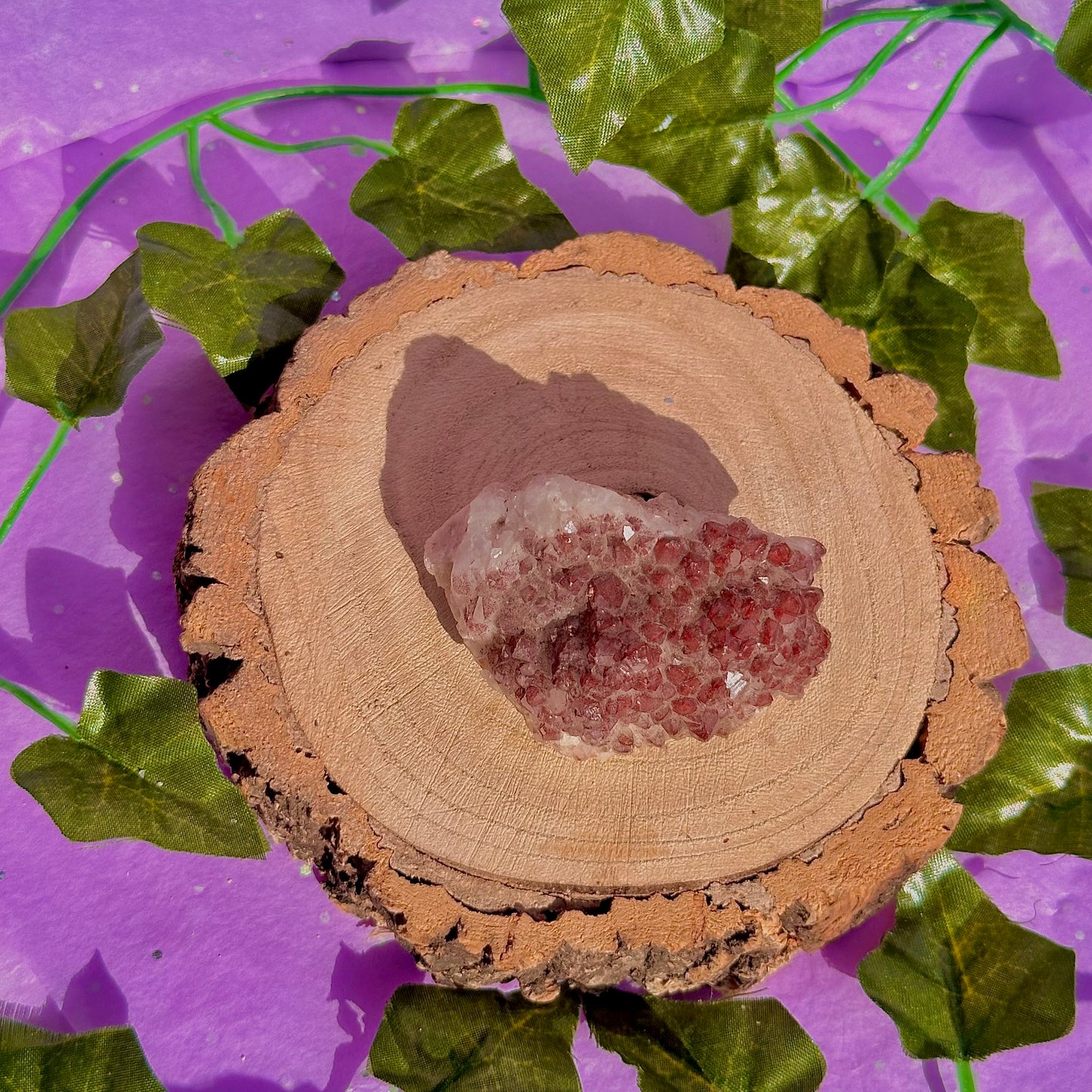 red hematoid quartz cluster