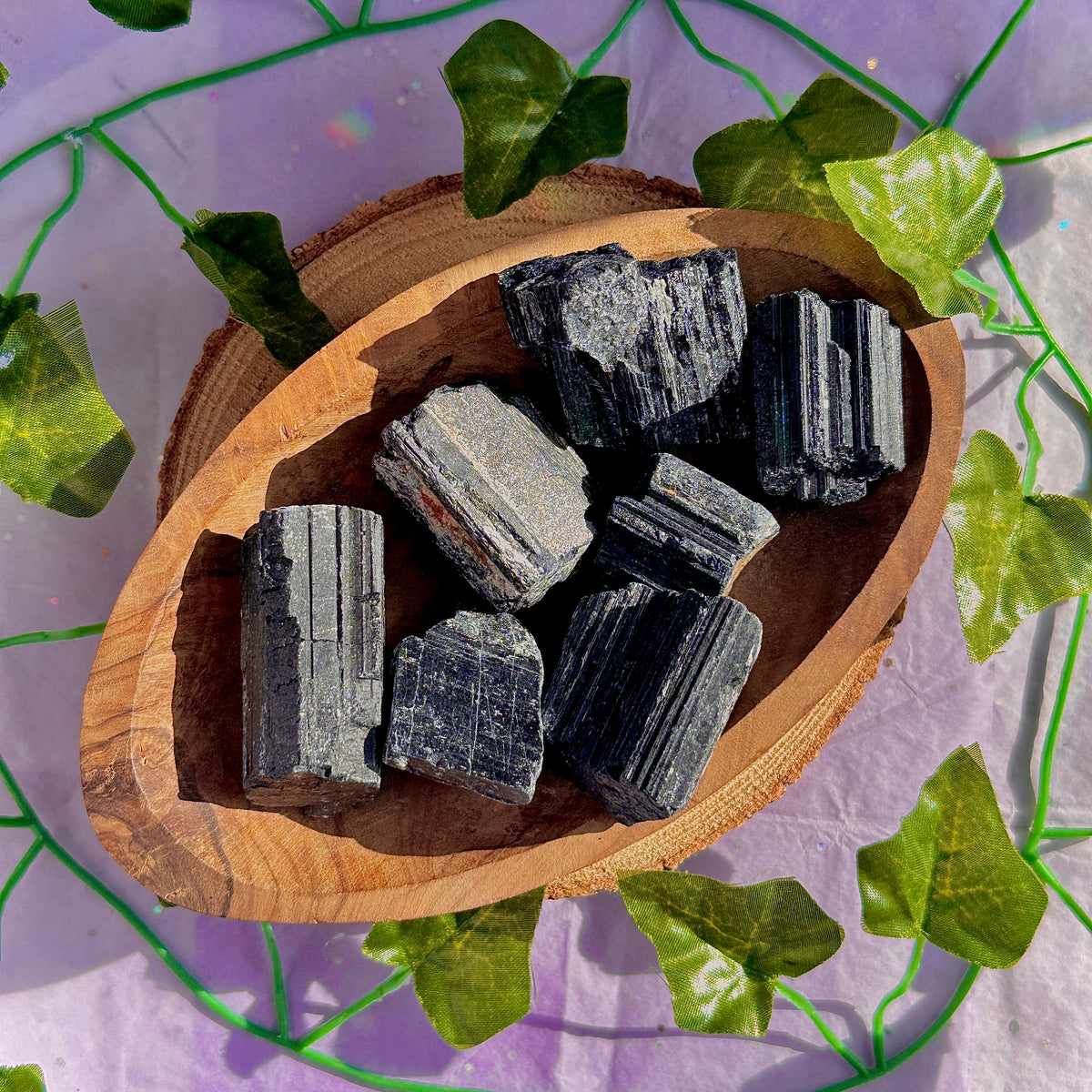 raw / rough black tourmaline ~ preloved