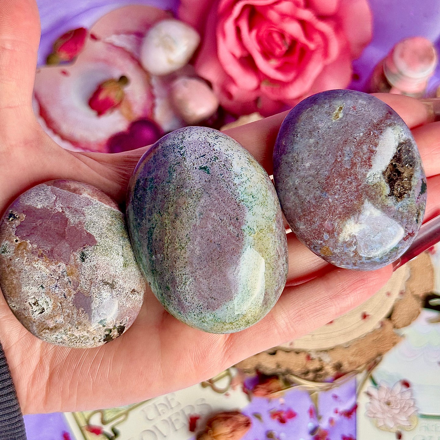 pastel ocean jasper palm stones ~ choose your own
