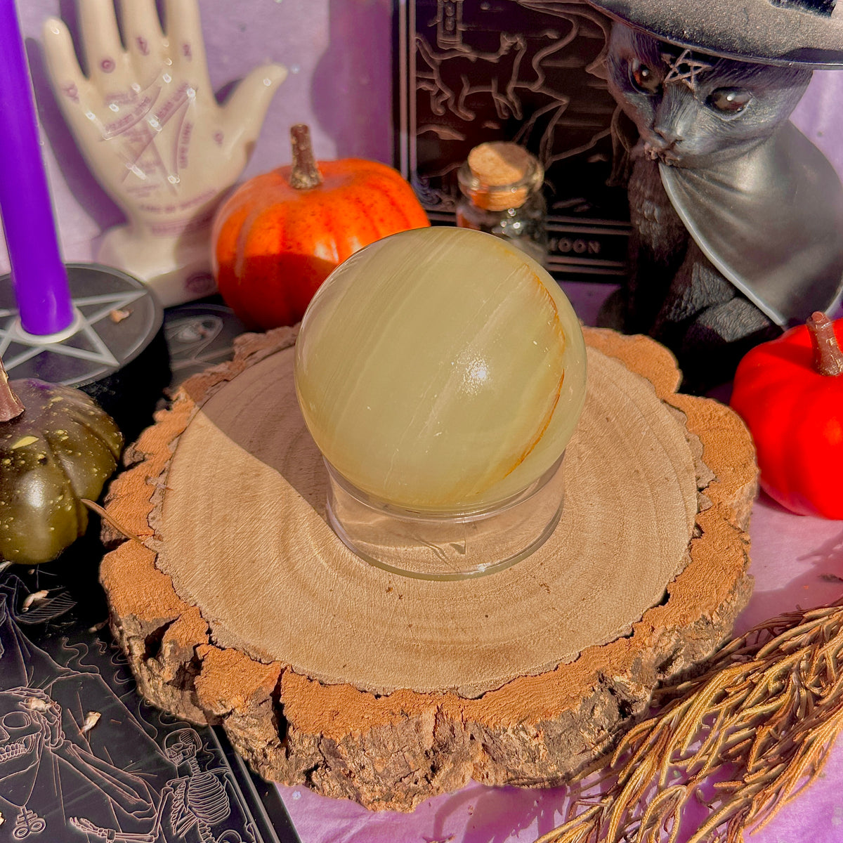 banded calcite sphere