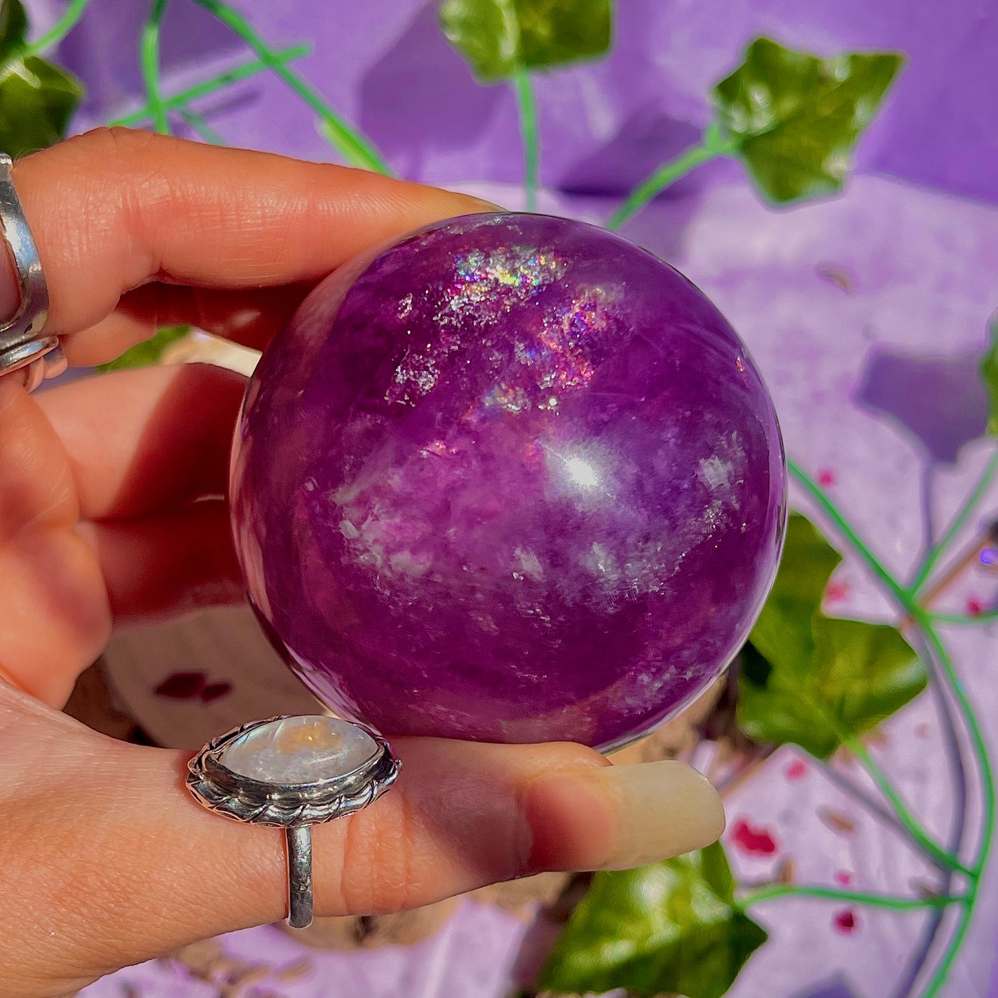 rainbow fluorite sphere A