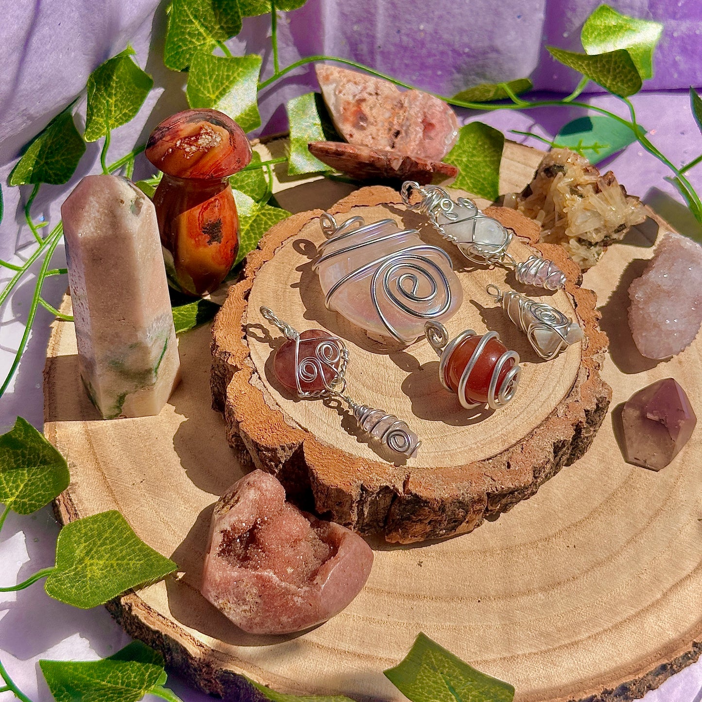 fairy spiral wire wrapped pendants ~ aluminium craft wire