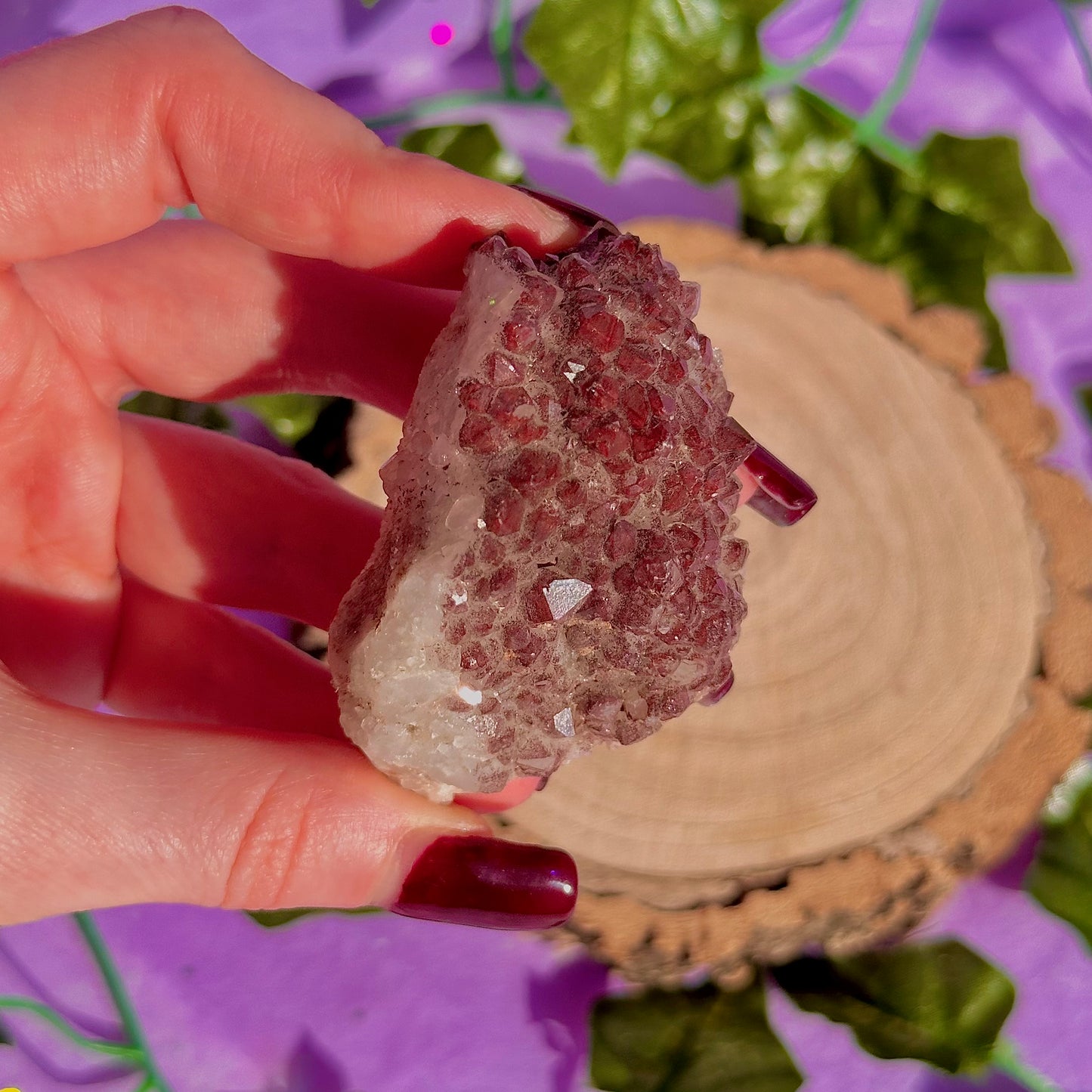 red hematoid quartz cluster