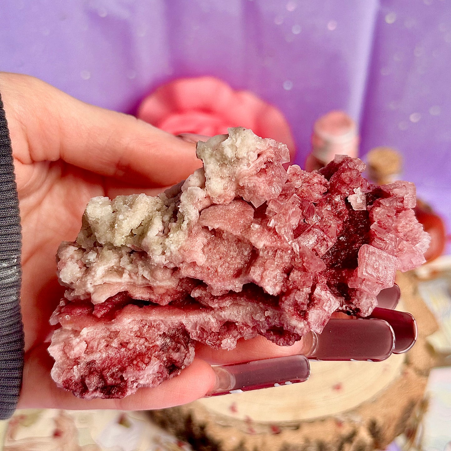 pink halite specimen