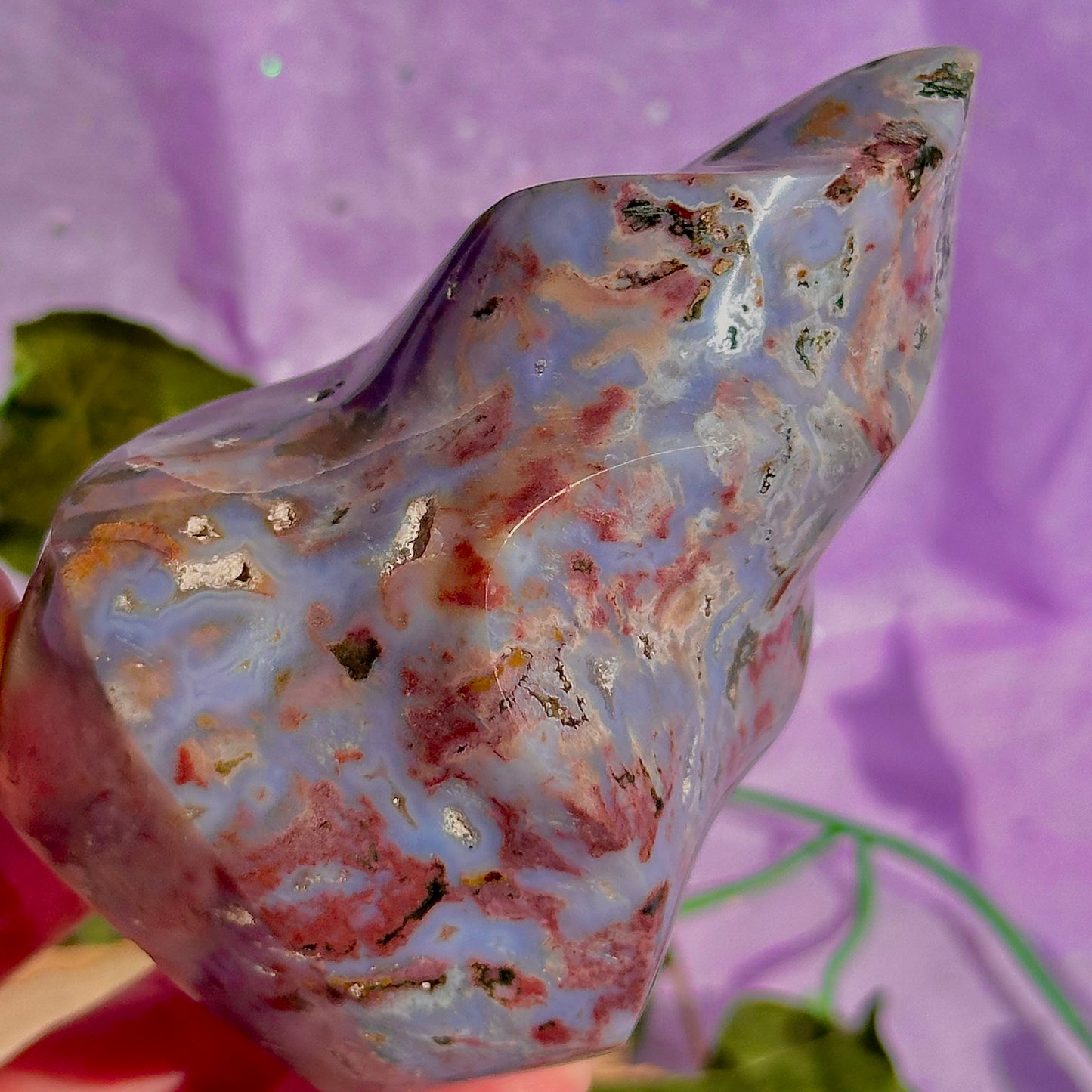 pastel sea jasper flame carving