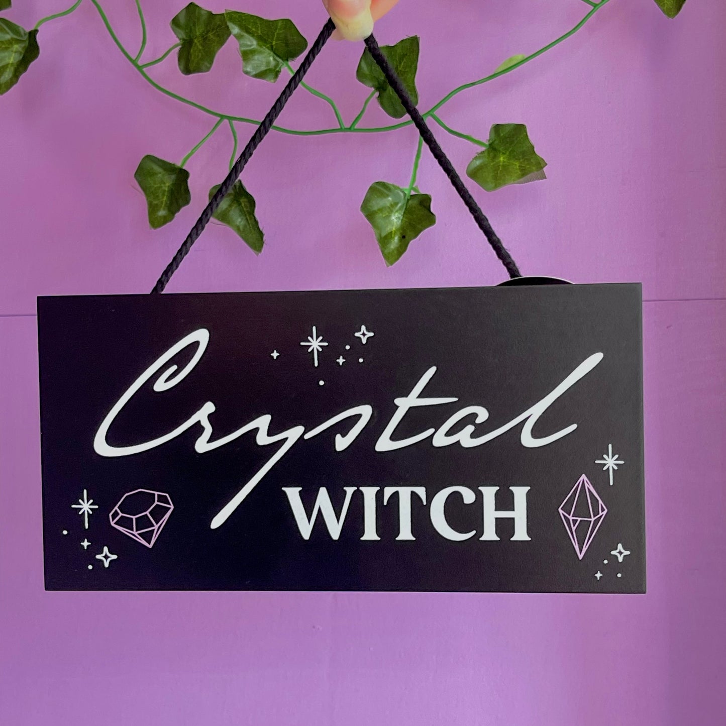 ‘crystal witch’ hanging sign