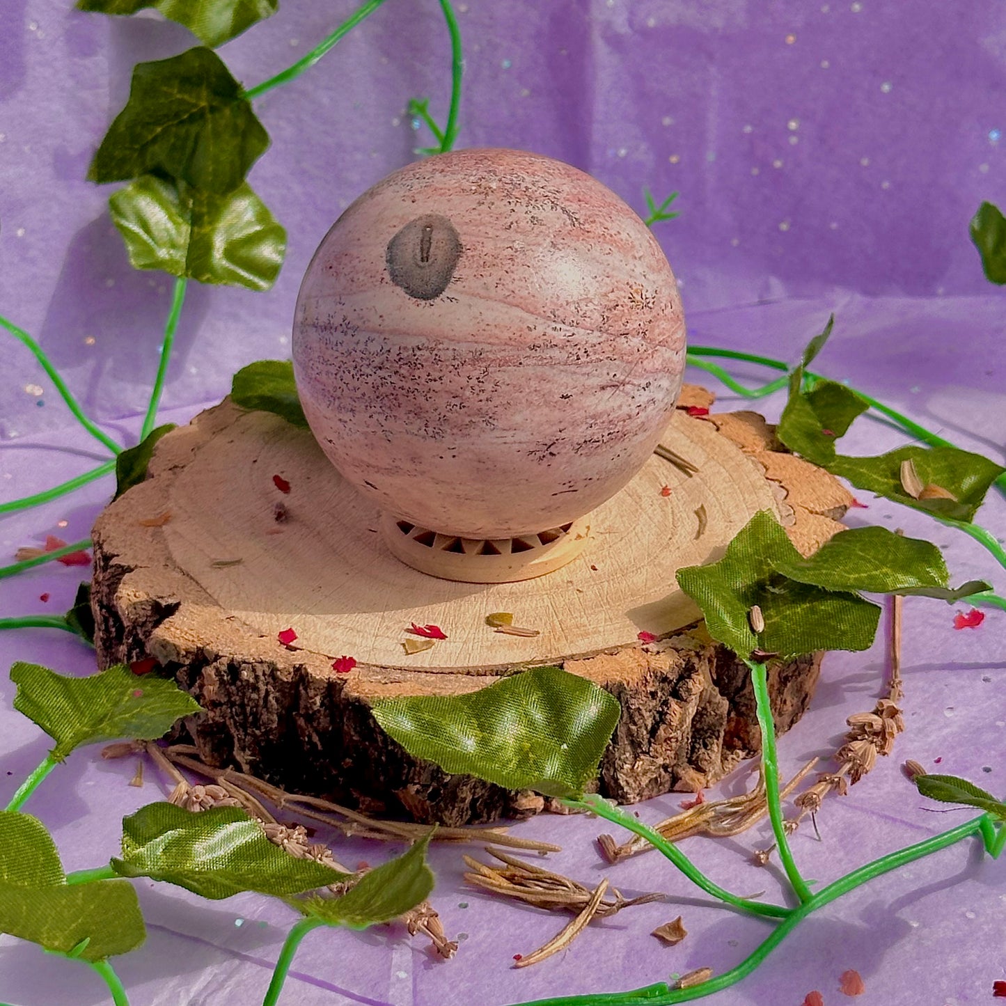 pink picture jasper sphere