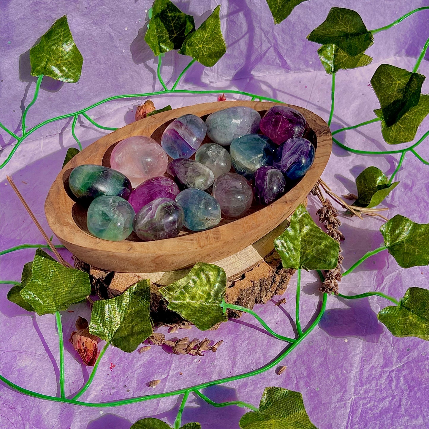 rainbow fluorite tumbles