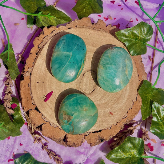 amazonite palm stones ~ intuitively chosen