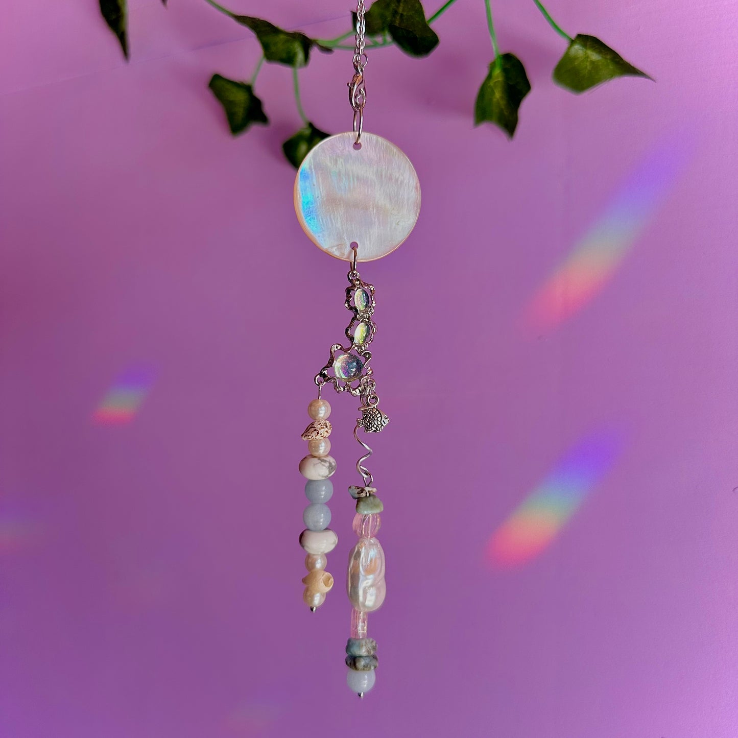 under the sea car charm ~ larimar, aquamarine, howlite