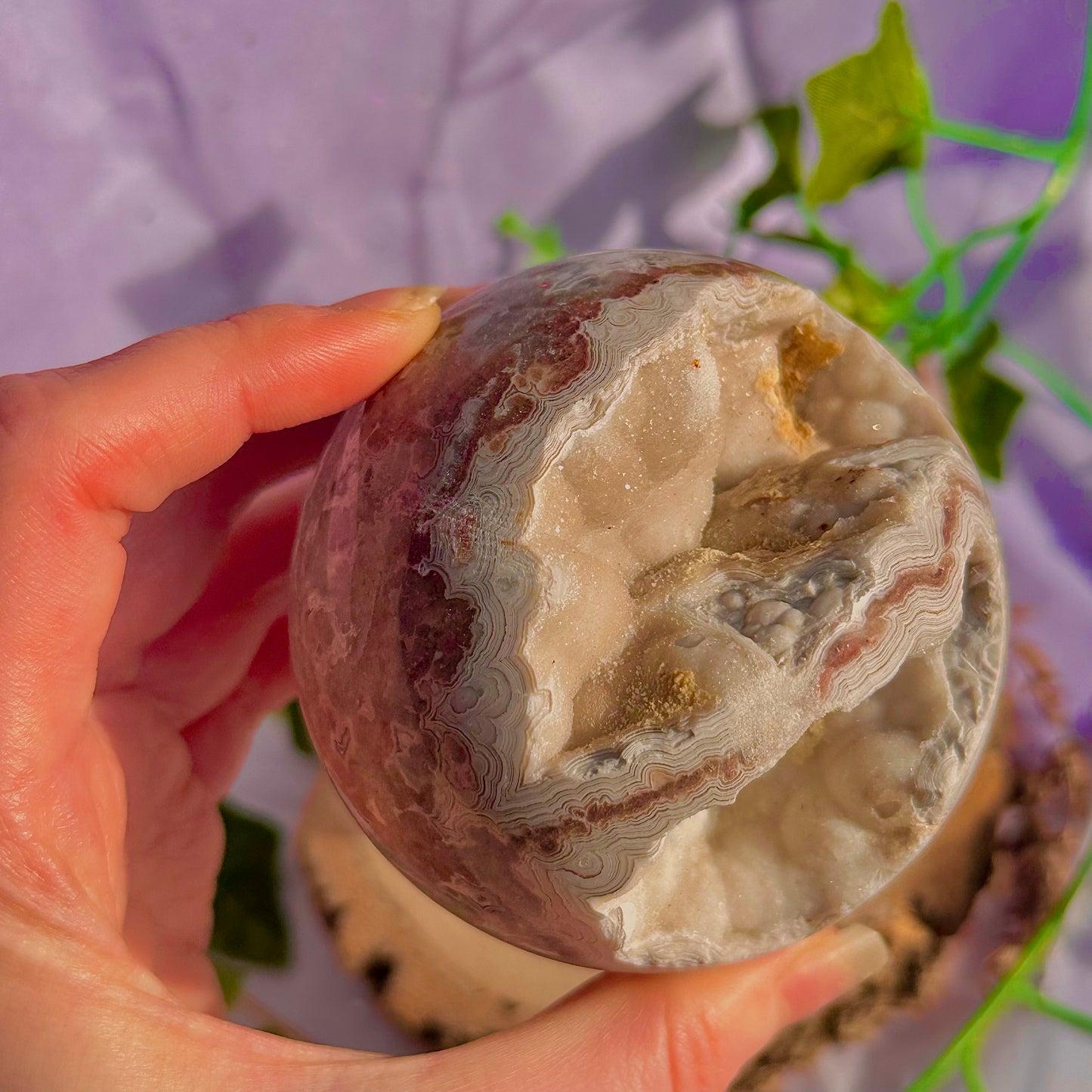 druzy crazy lace agate sphere ~ 546g