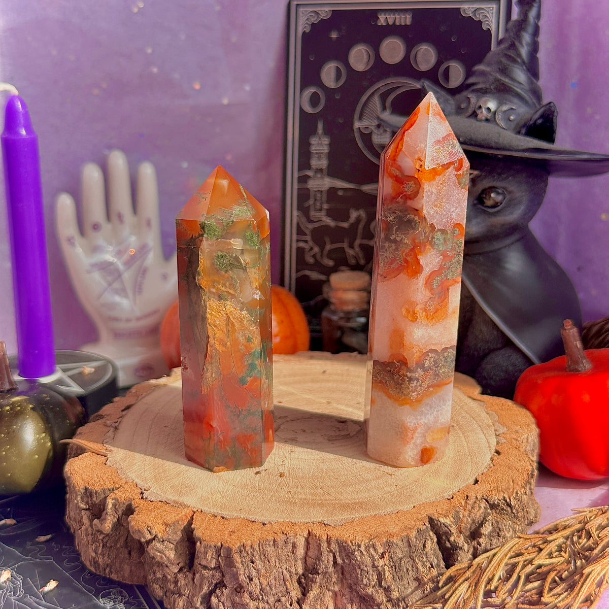 carnelian x moss agate towers ~ choose your own