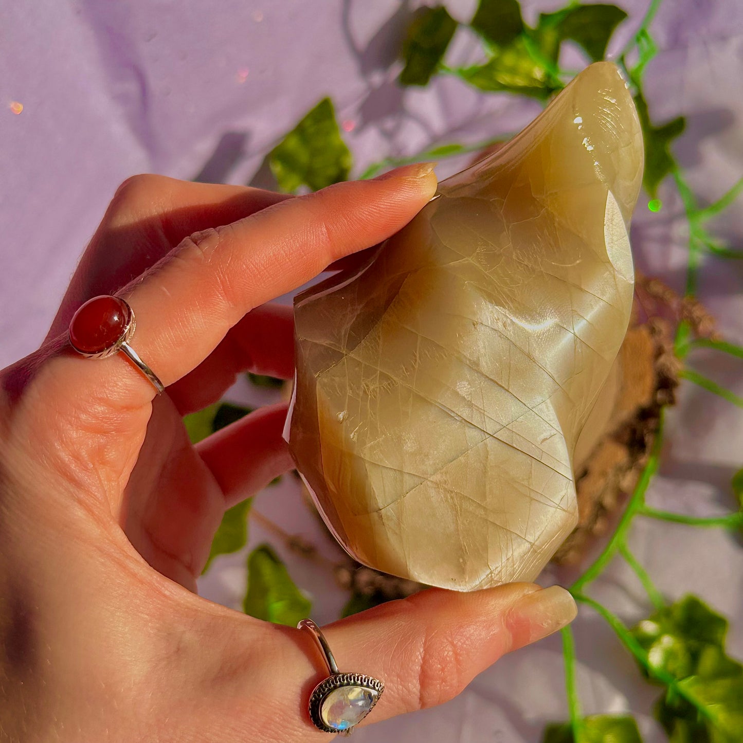 moonstone flame carving ~ intuitively chosen