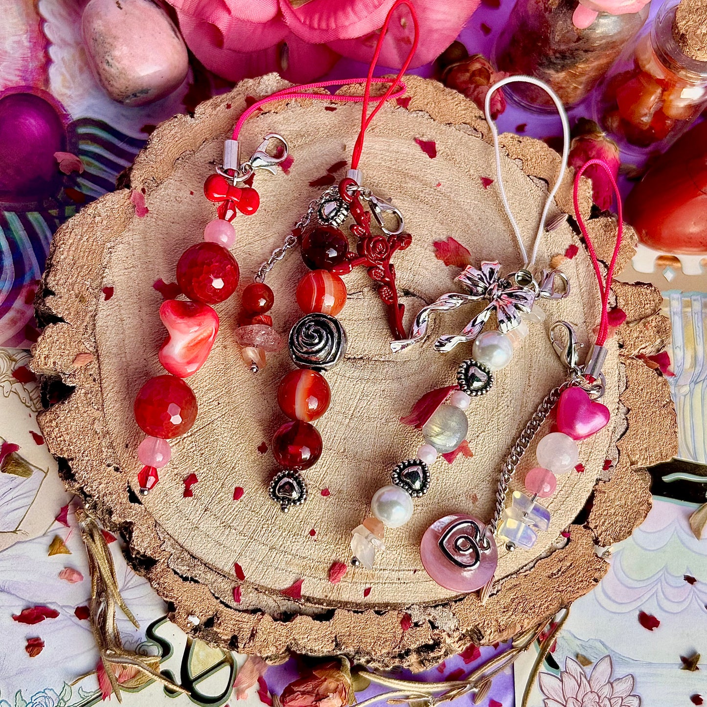 vintage love letter phone charms