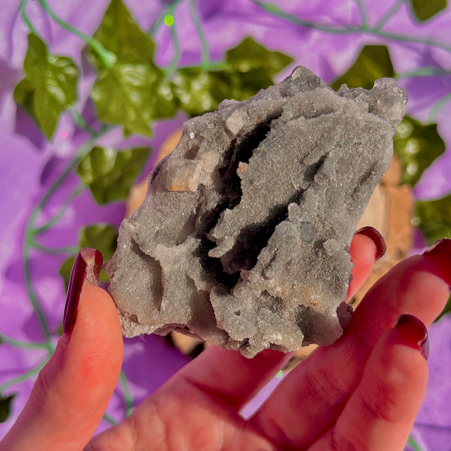 druzy quartz specimen with cubic fluorite & mini pyrite flower