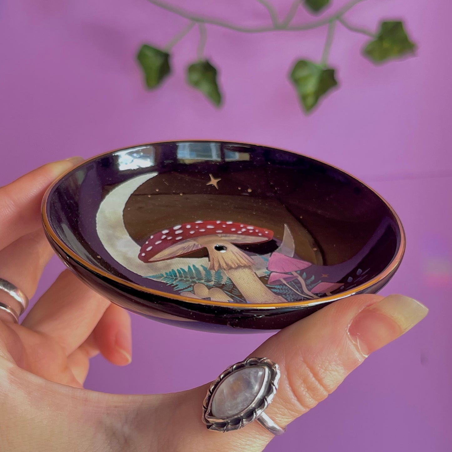 forest mushroom incense holder