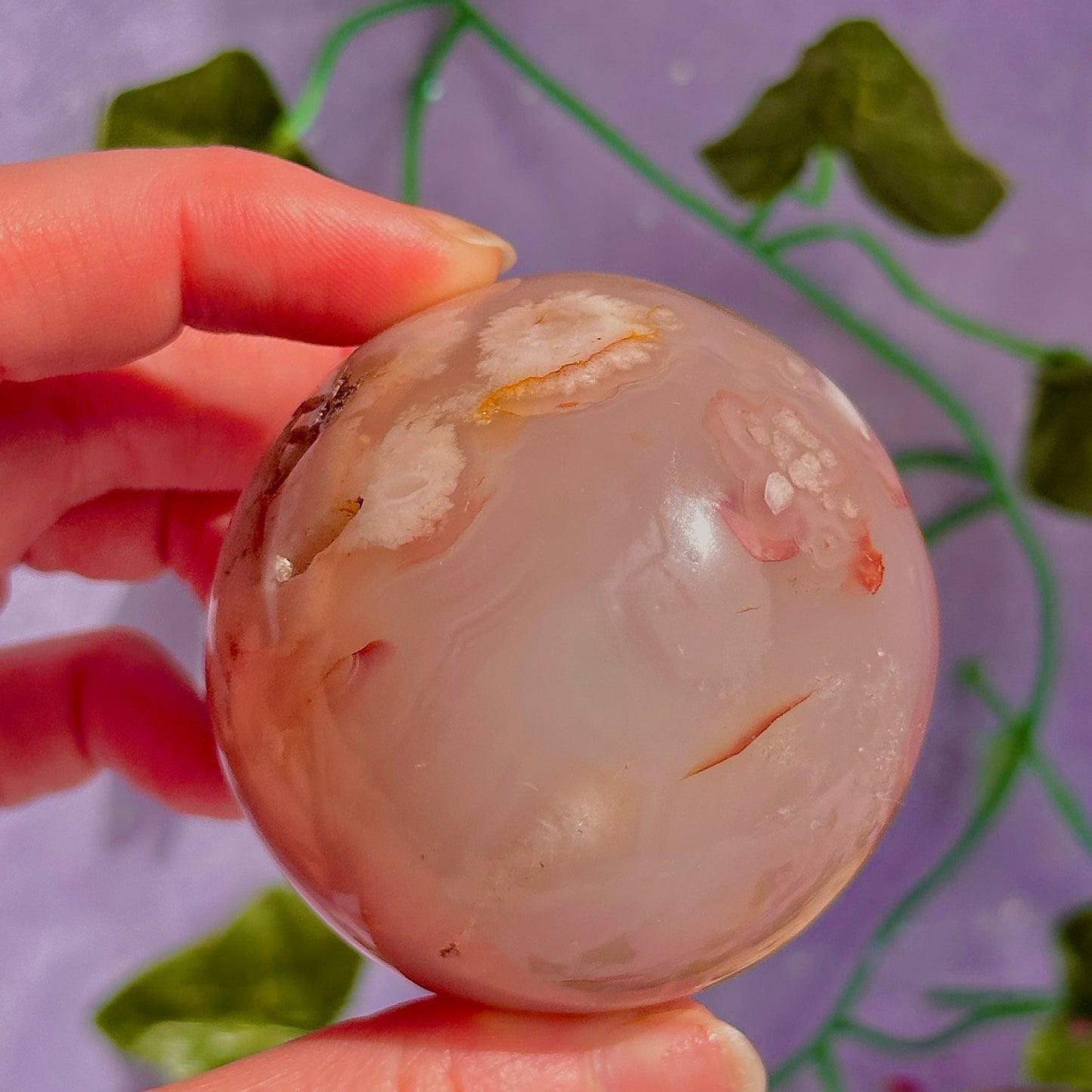 flower agate sphere