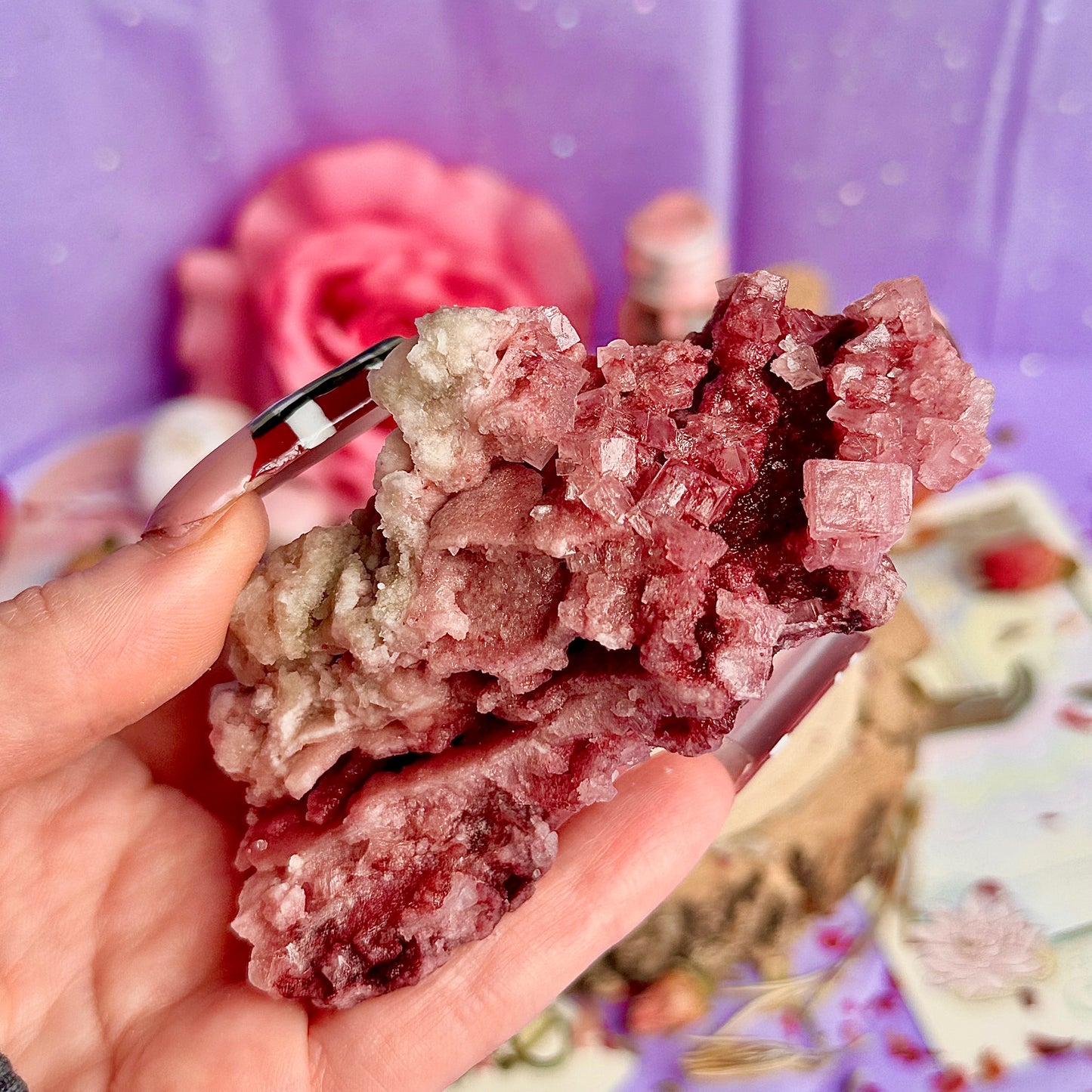 pink halite specimen