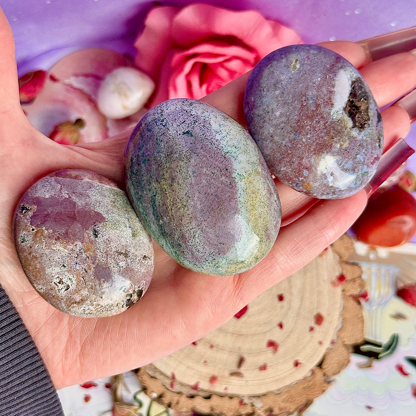 pastel ocean jasper palm stones ~ choose your own