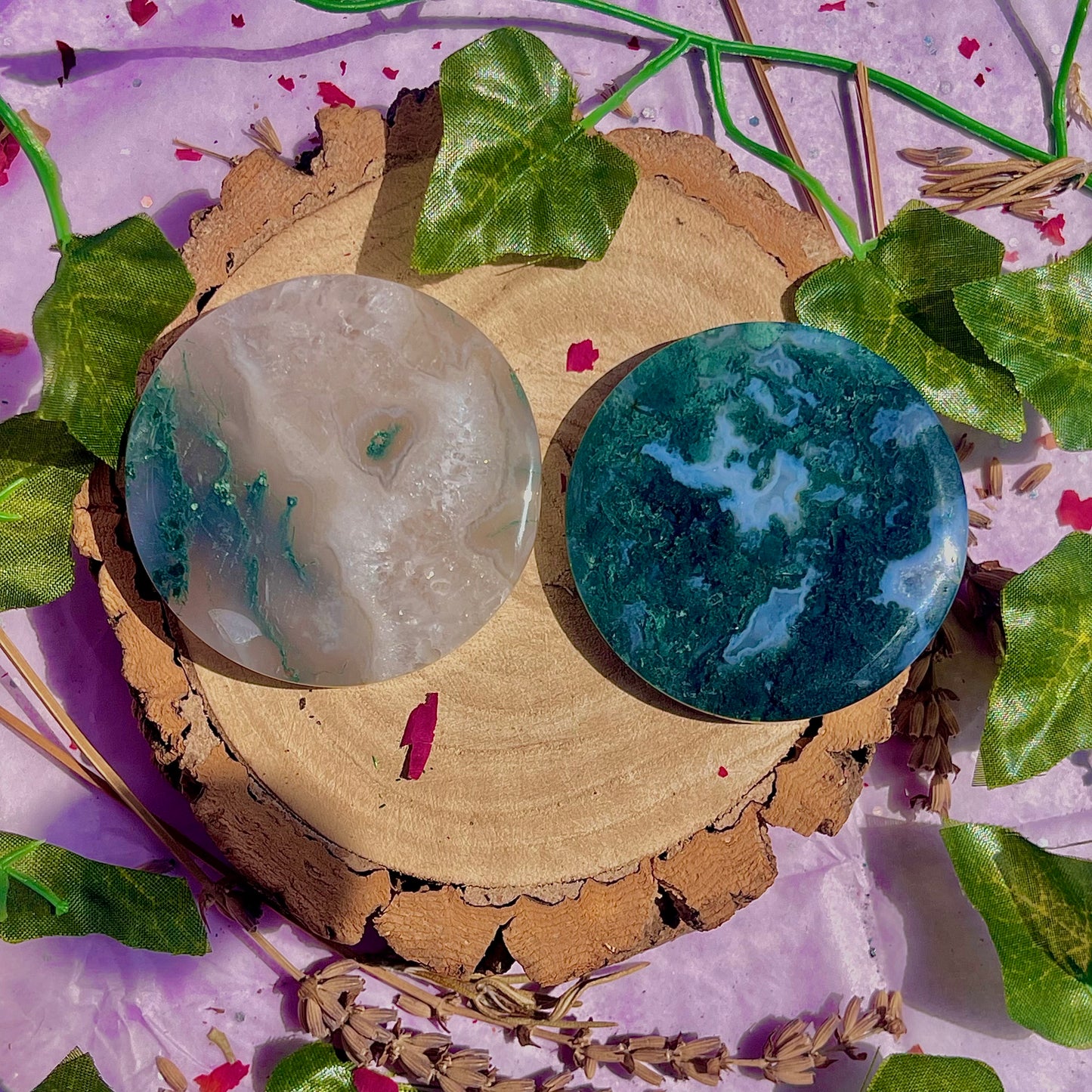 moss agate disc C & D