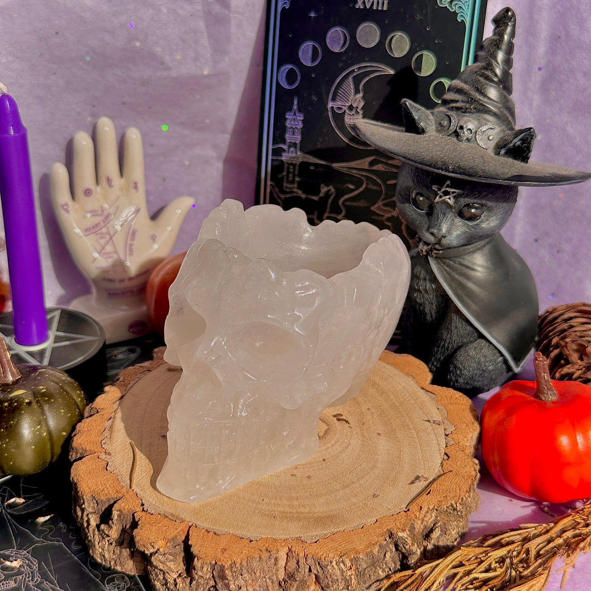 quartz skull bowl carving
